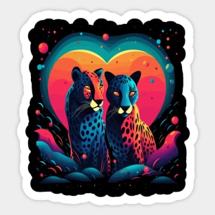 Cheetah Valentine Day Sticker